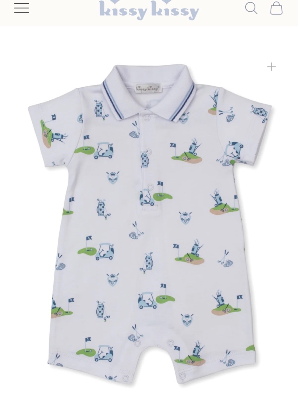 NWT Kissy Kissy Golf Championship Blue Short Playsuit w/ Collar
